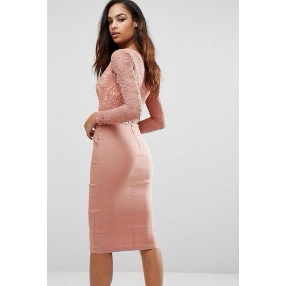 Rare London Limited Edition Lace Scalloped Cutout Midi Dress [A031]